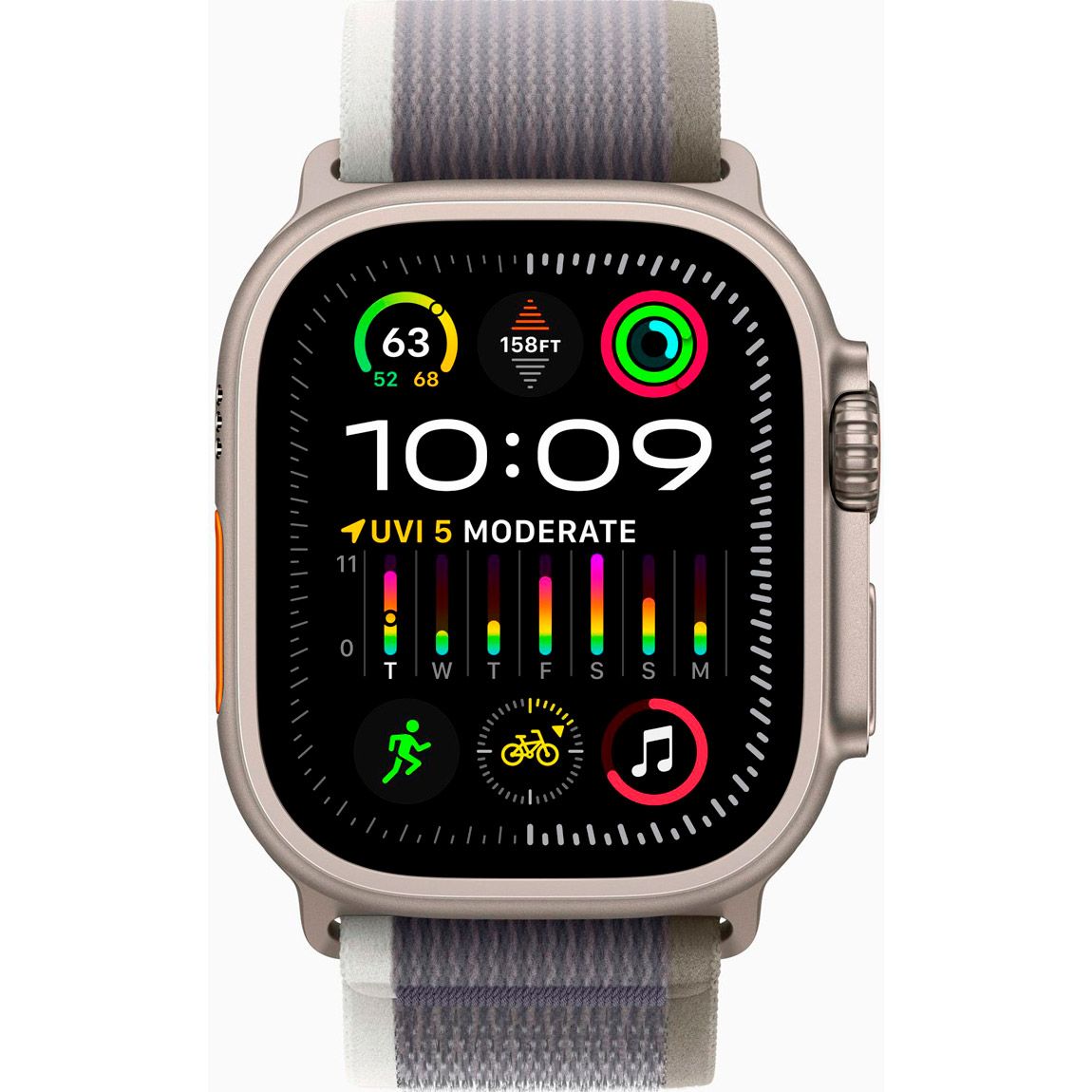 Смарт-годинник Apple Watch Ultra 2 Titanium Case with Green/Gray Trail Loop M/L (MRF43) 