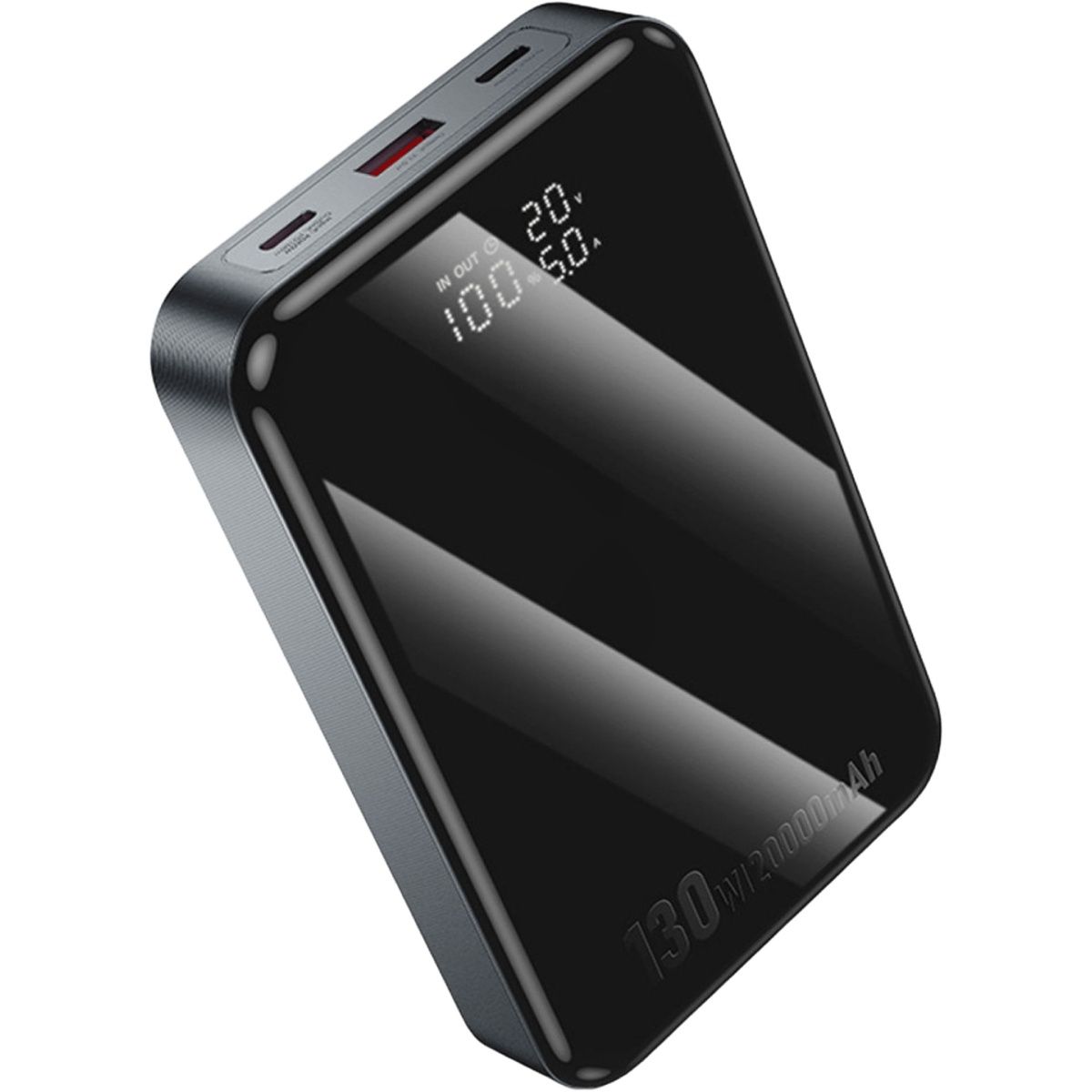 Зовнішній акумулятор Hoco Q30A 20000mAh 130W Metal Gray