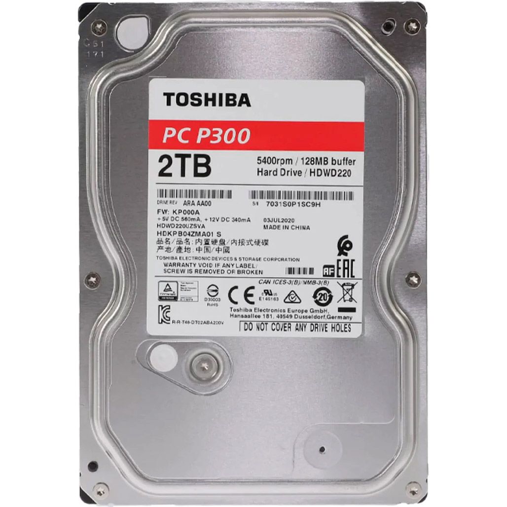 

Жорсткий диск 3.5" Toshiba P300 2TB SATA 128MB (HDWD220UZSVA)