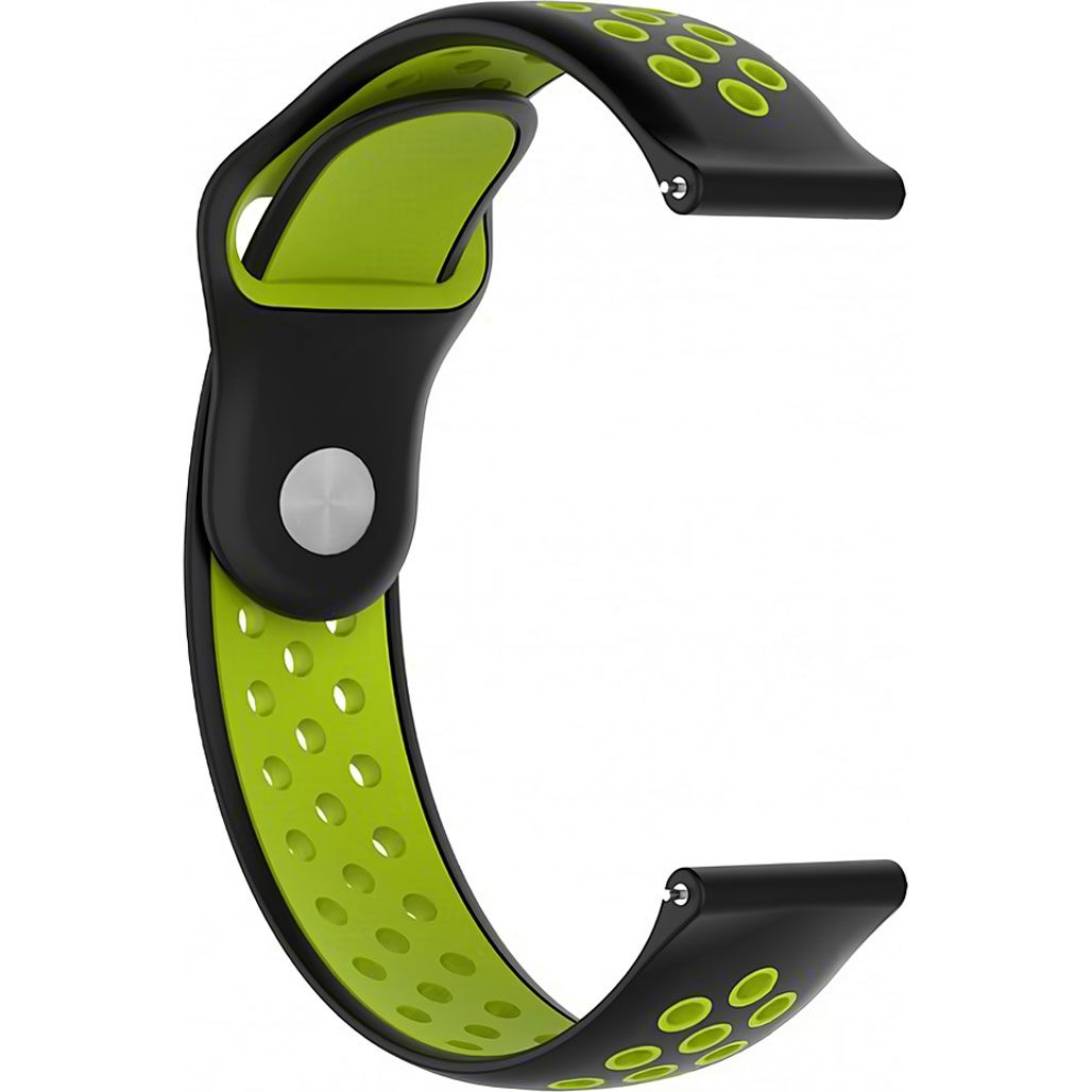 Універсальний ремінець для Amazfit Bip 20мм Black-Green (AMZBPSILNIKE-BSA) фото 2