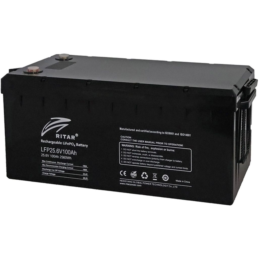 

Акумулятор Ritar LiFePO4 24V (25.6V/100Ah/2560Wh) (LFP25.6V100Ah G1)