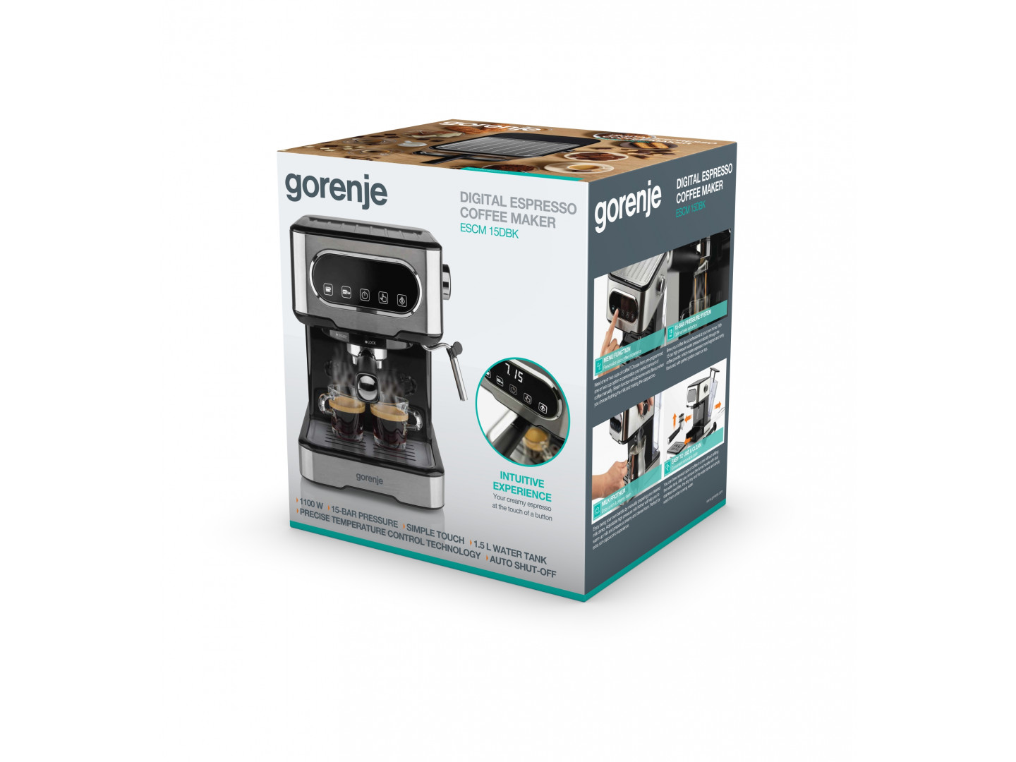 Кофеварка рожковая Gorenje ESCM15DBK [53872] 