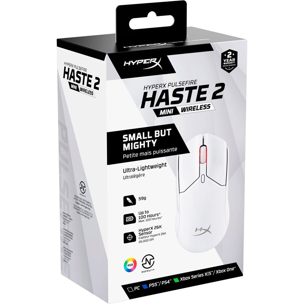 Миша HyperX Pulsefire Haste 2 Mini Wireless White (7D389AA) 