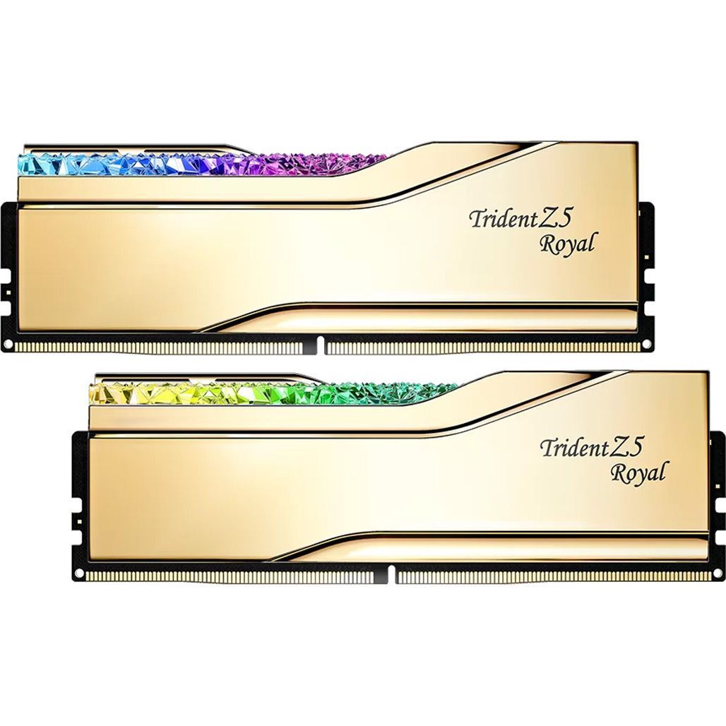 

Модуль пам'яті DDR5 G.Skill Trident Z5 Royal 2x32GB 6000MHz Gold (F5-6000J2836G32GX2-TR5G)