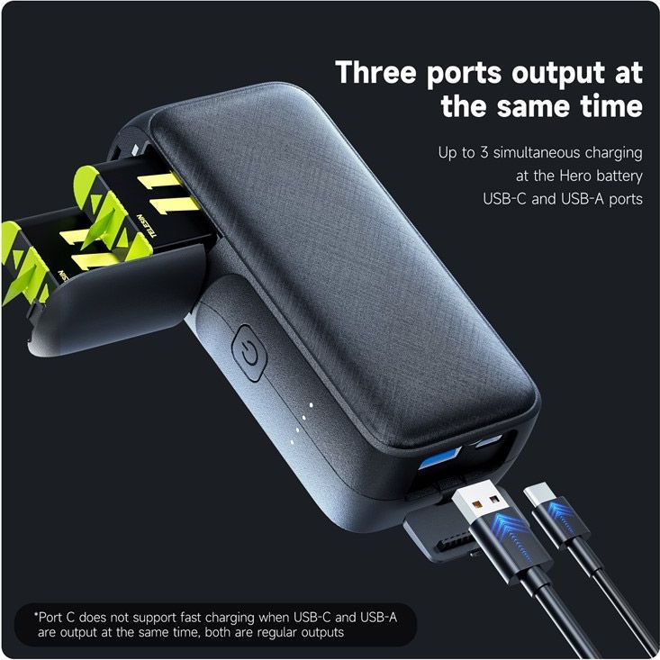 Зарядное устройство Telesin Storage Charging Box Power Bank для GoPro 5/6/7/8/9/10/11 (GP-PB-001) [83515] 