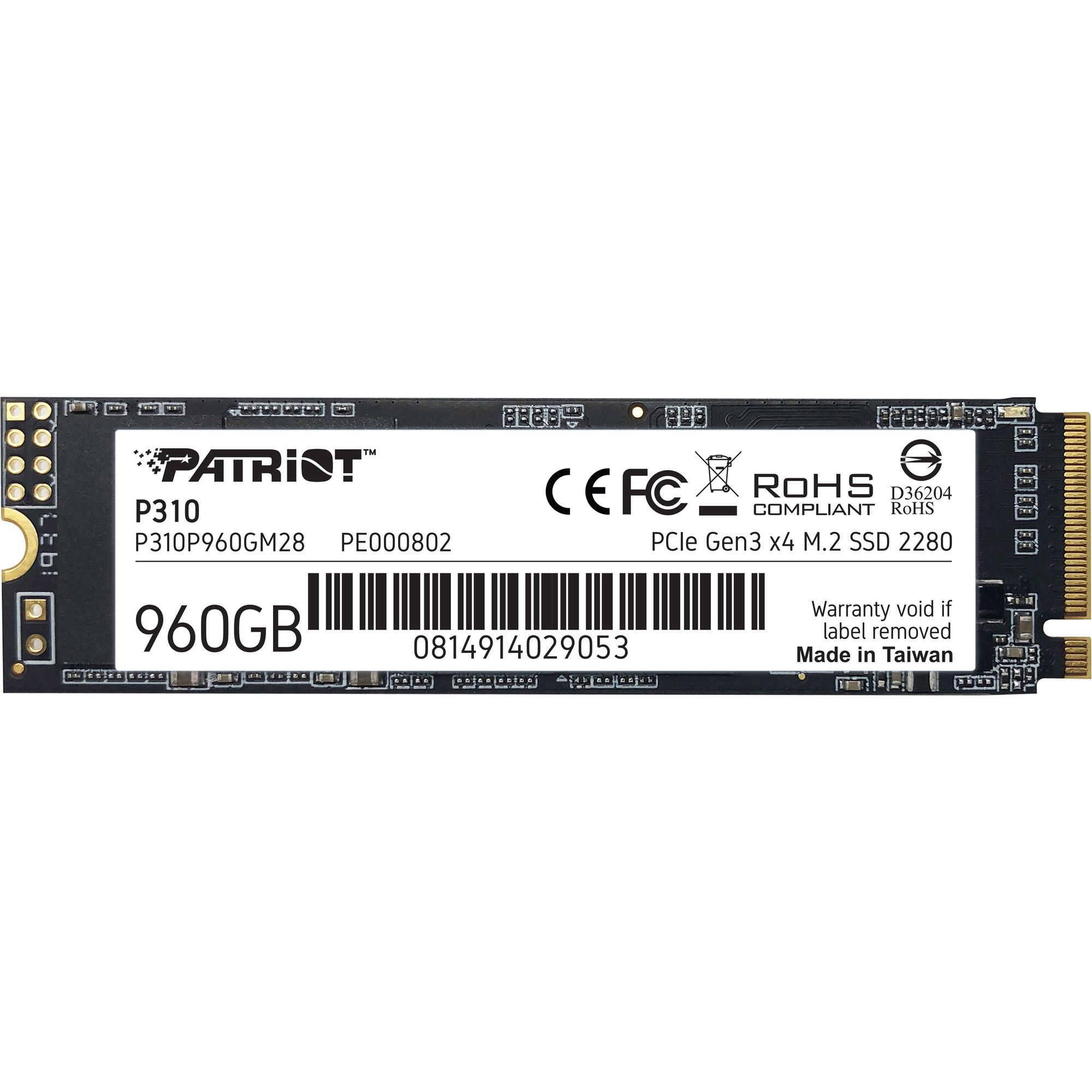 

SSD накопичувач Patriot P310 960GB (P310P960GM28)