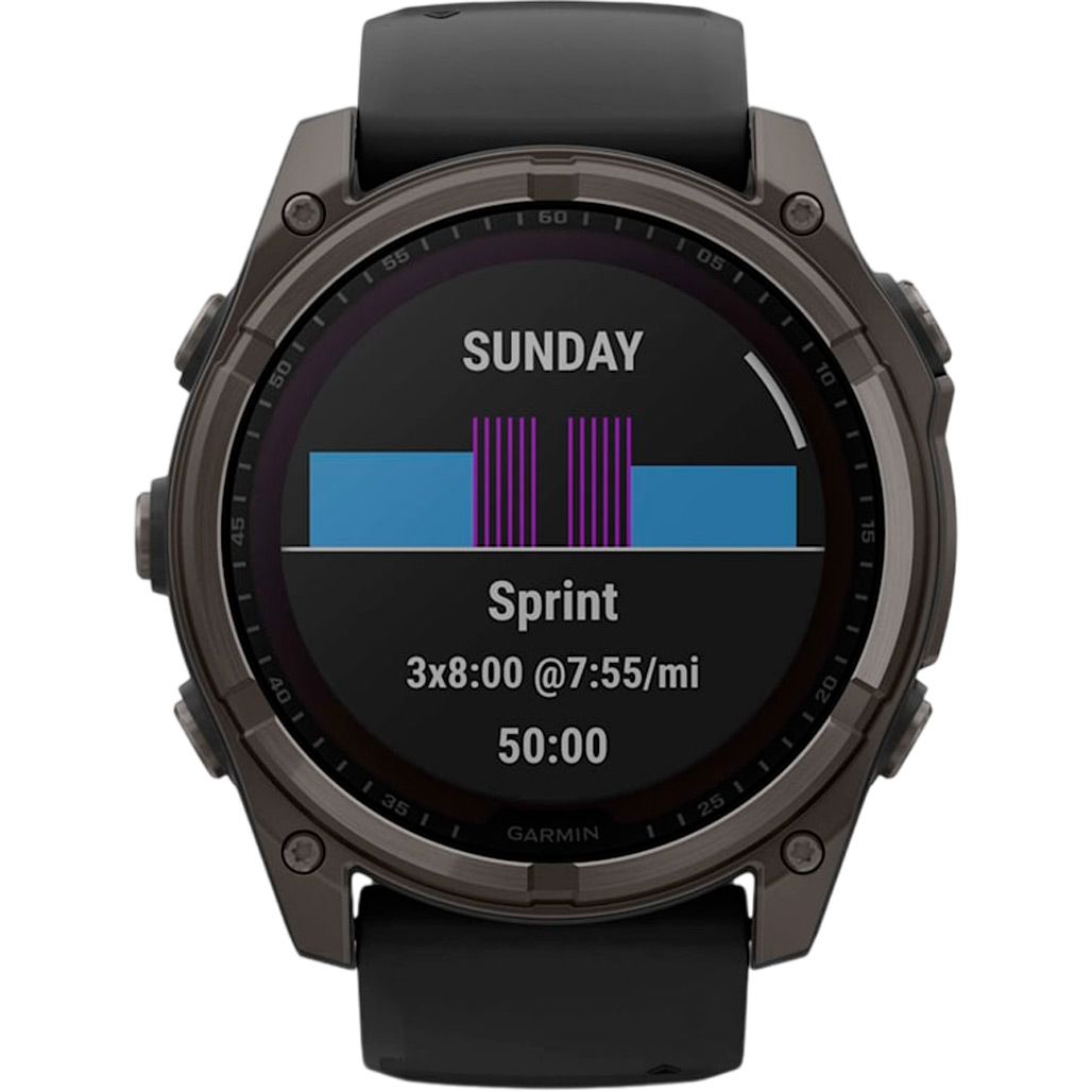 Смарт-годинник Garmin Fenix 8 Solar Sapphire 51mm Carbon Gray DLC Titanium with Black/Pebble Gray Silicone Band (010-02907-10)