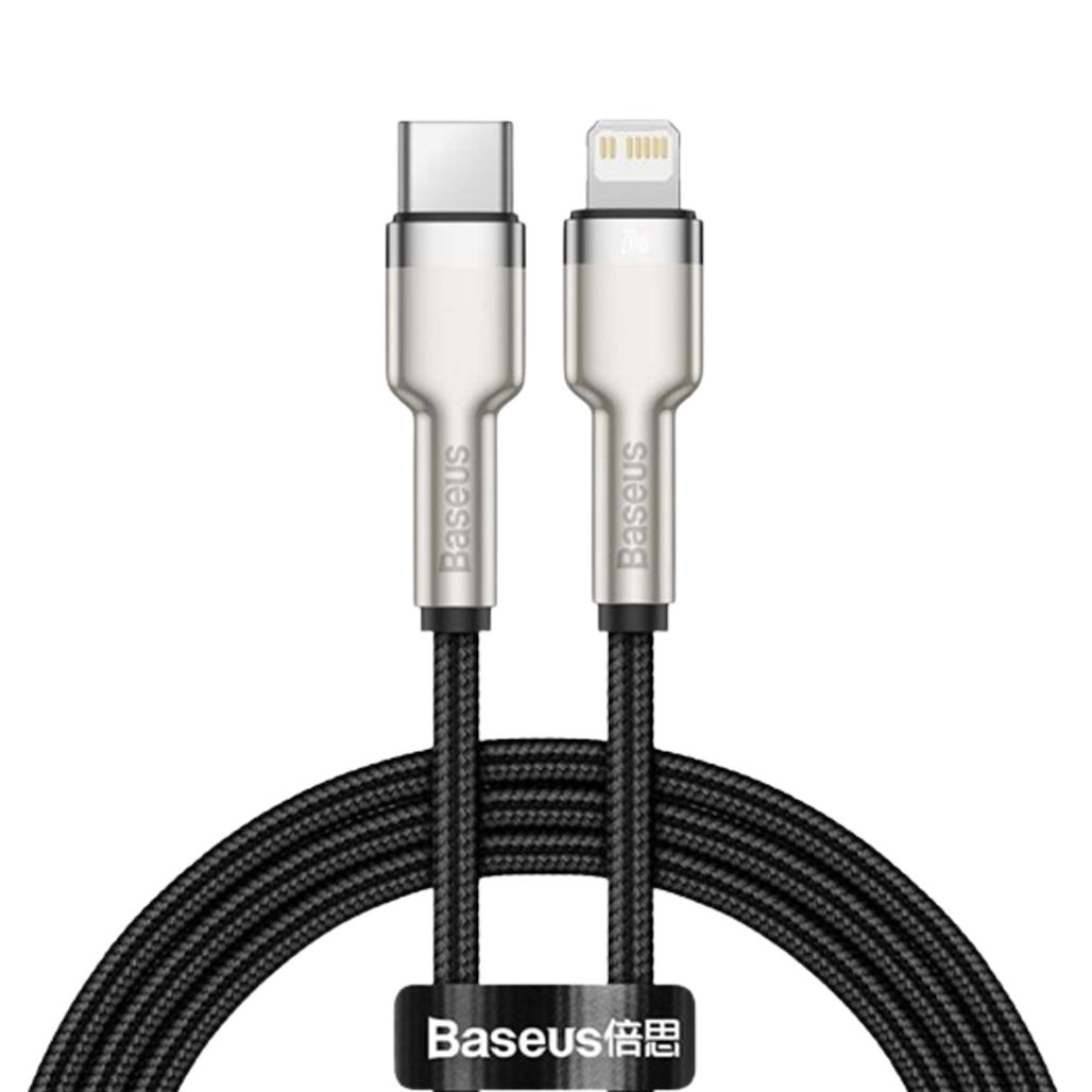

Кабель Baseus Cafule Metal USB-C to Lightning PD 20W 1m (CATLJK-A01) Black
