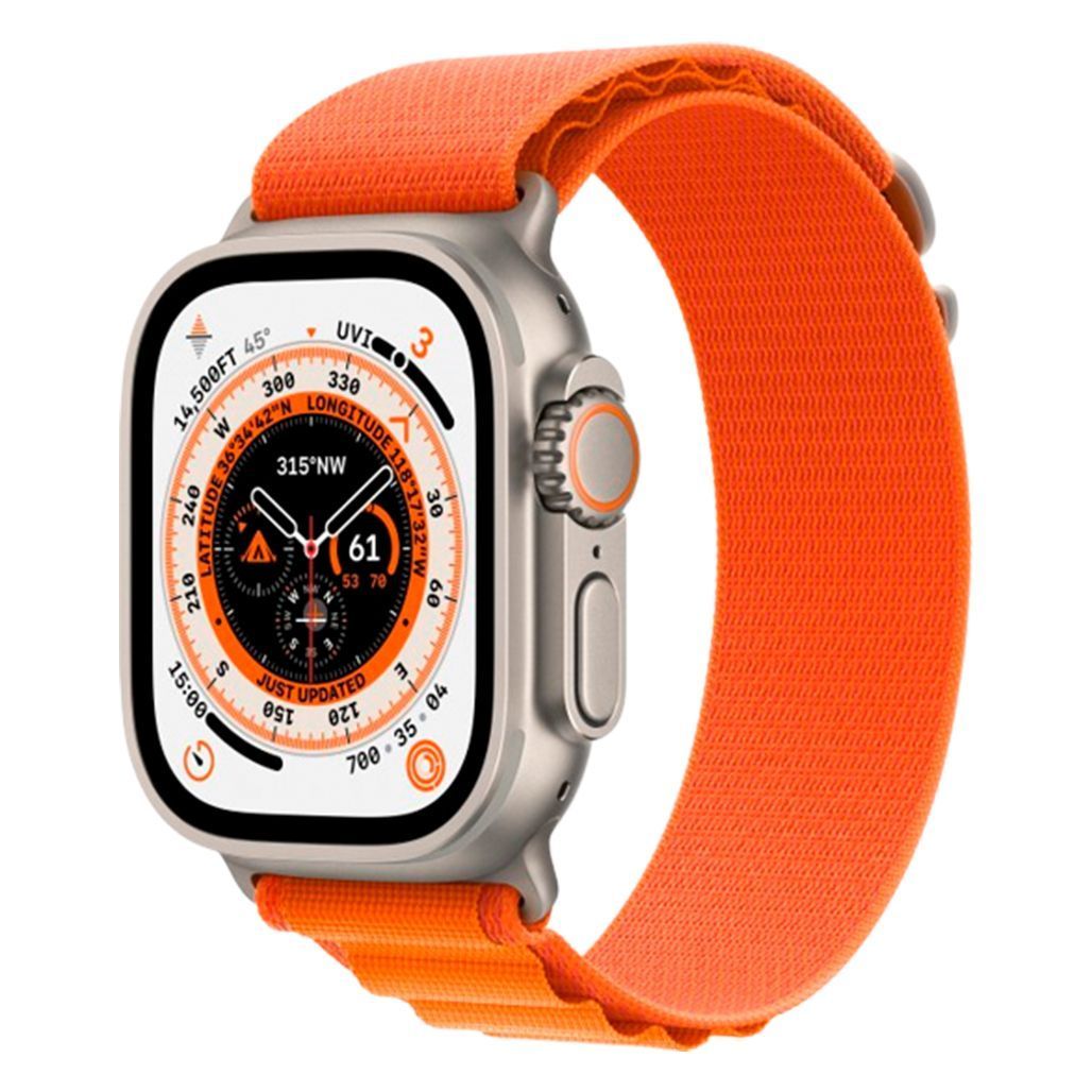 

Смарт-годинник Apple Watch Ultra Titanium Case with Orange Alpine Loop Medium (MQEU3/MQFL3)