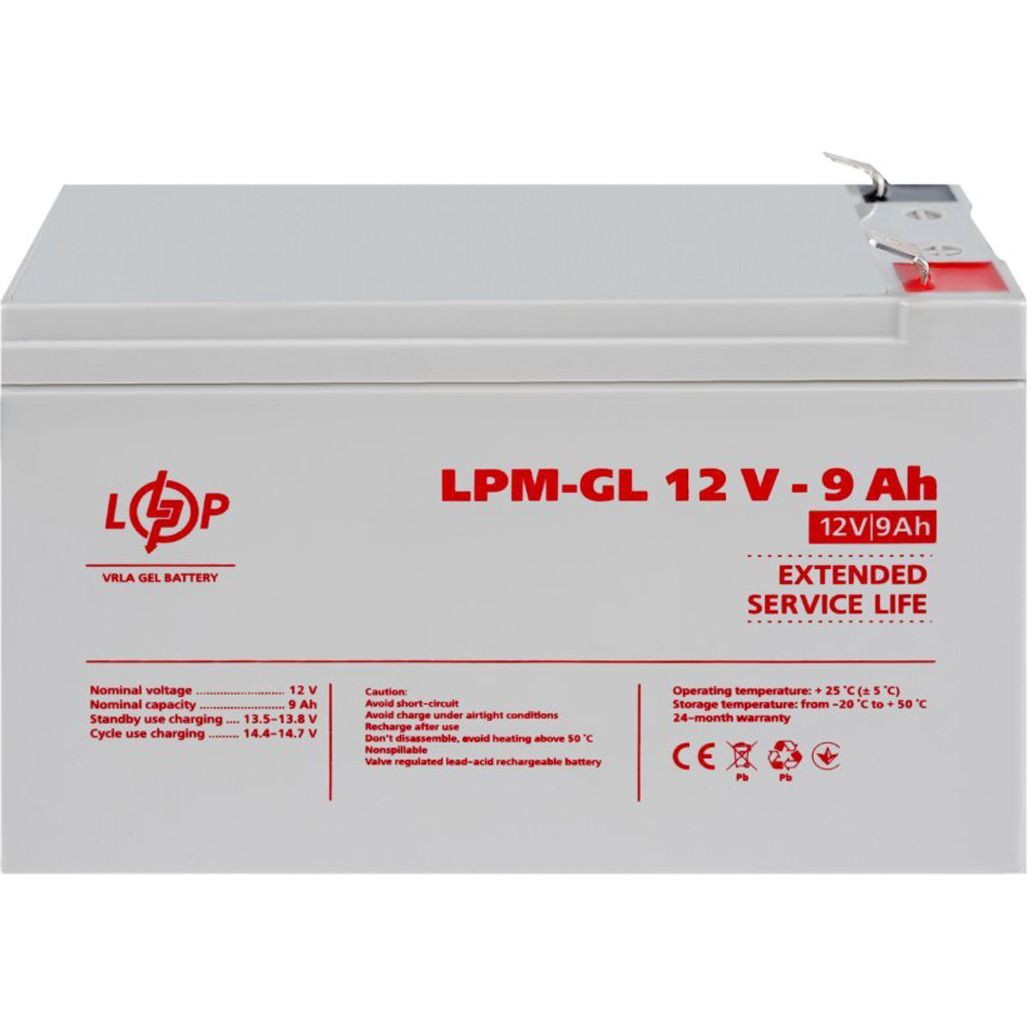

Акумулятор LogicPower GEL 12V (12V/9Ah/108Wh) (6563)
