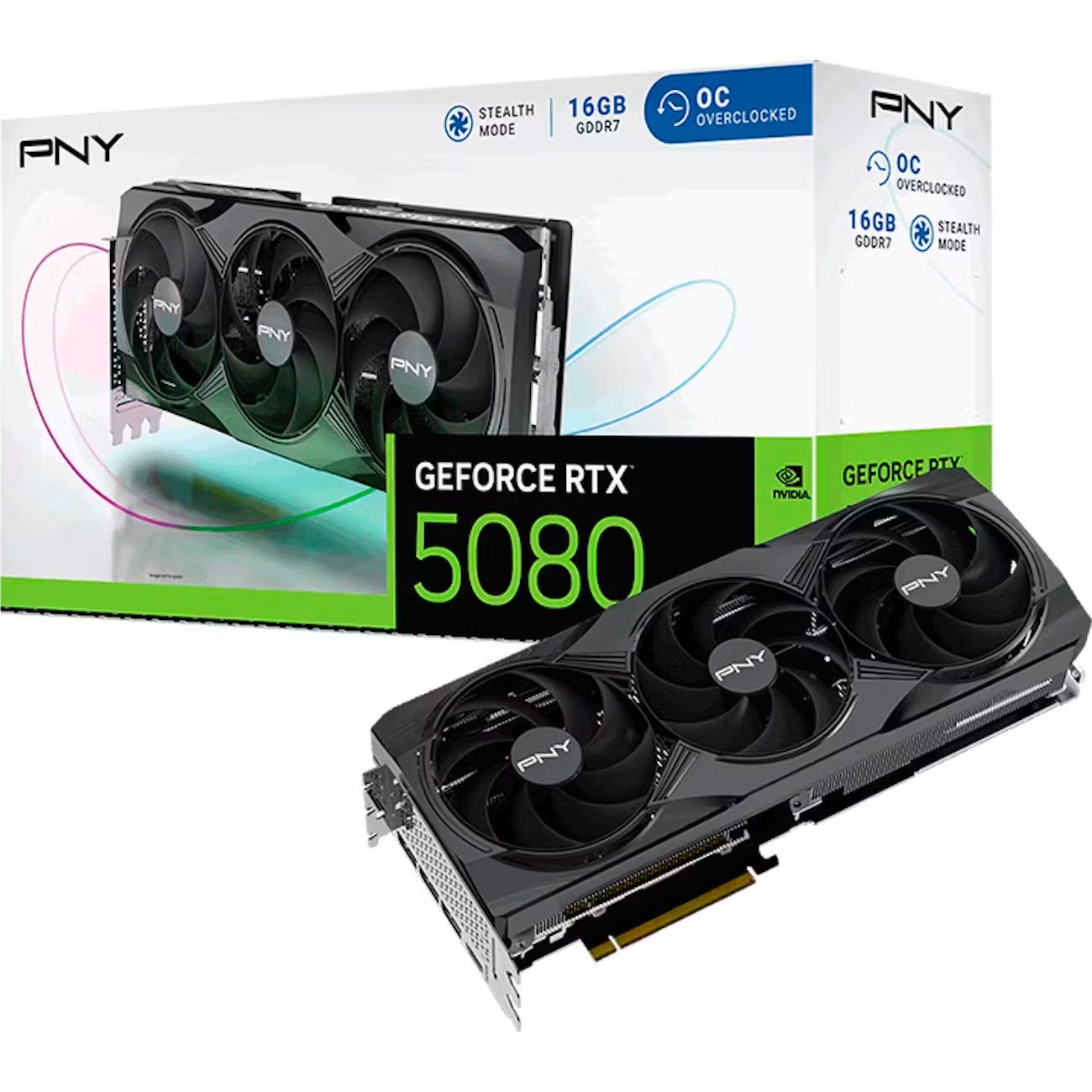 

Відеокарта PNY GeForce RTX 5080 Triple Fan OC 16GB (VCG508016TFXPB1-O) UA