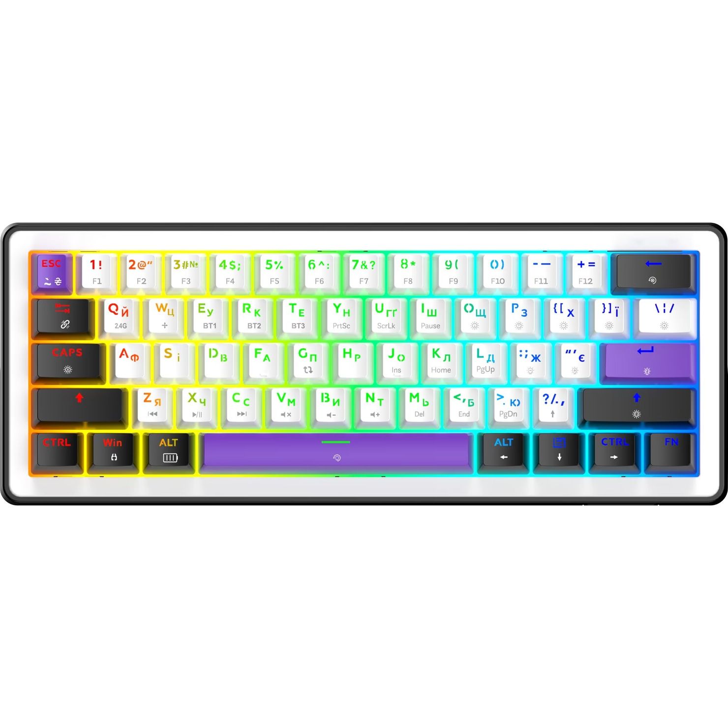 

Клавиатура Hator Hellyberry HK60 Wireless White/Violet