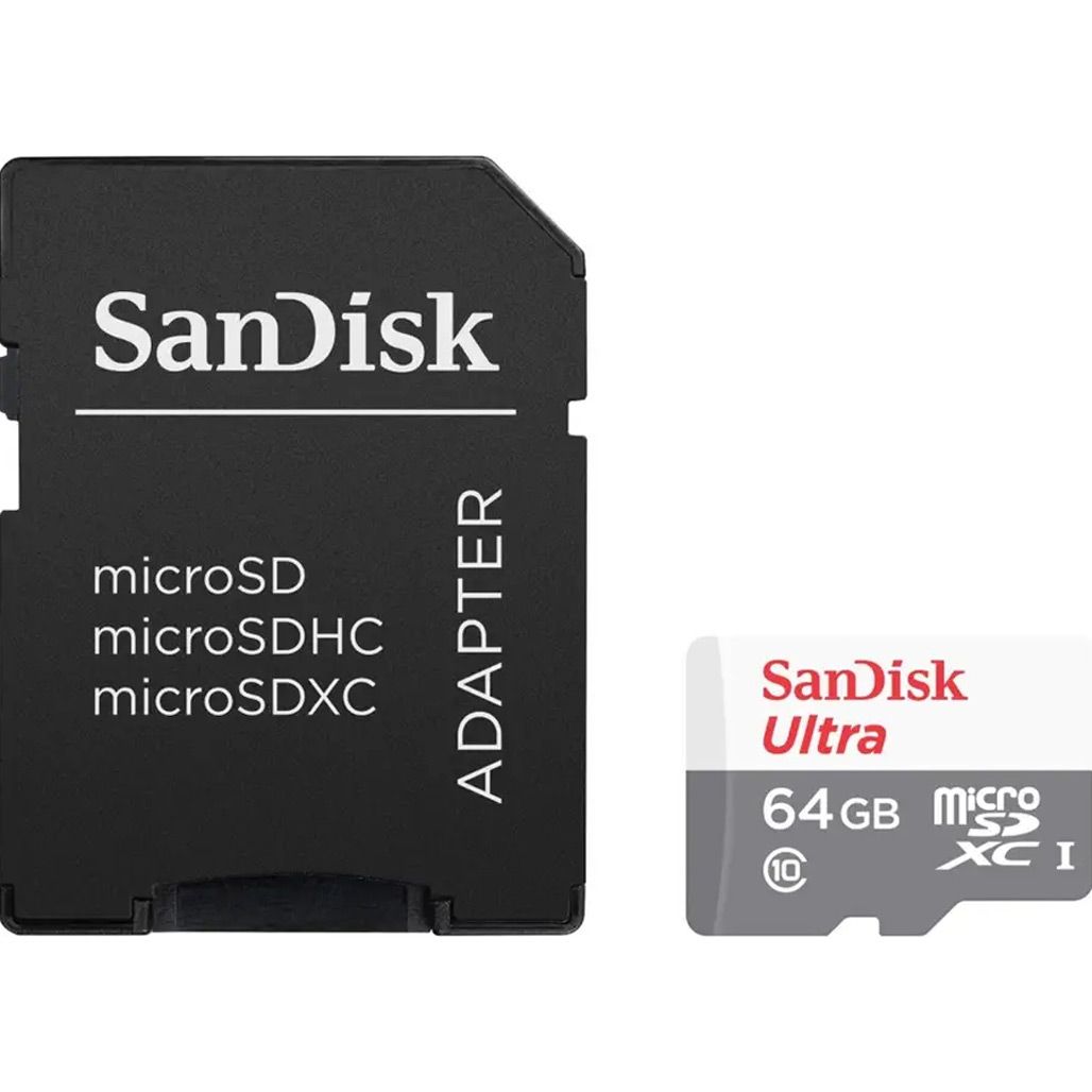 

Карта памяти SanDisk microSDXC 64GB UHS-I Ultra A1 + SD Adapter (SDSQUNR-064G-GN3MA)