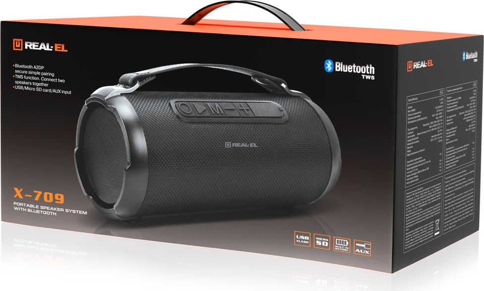 Портативная акустика REAL-EL X-709 Black [82785] 