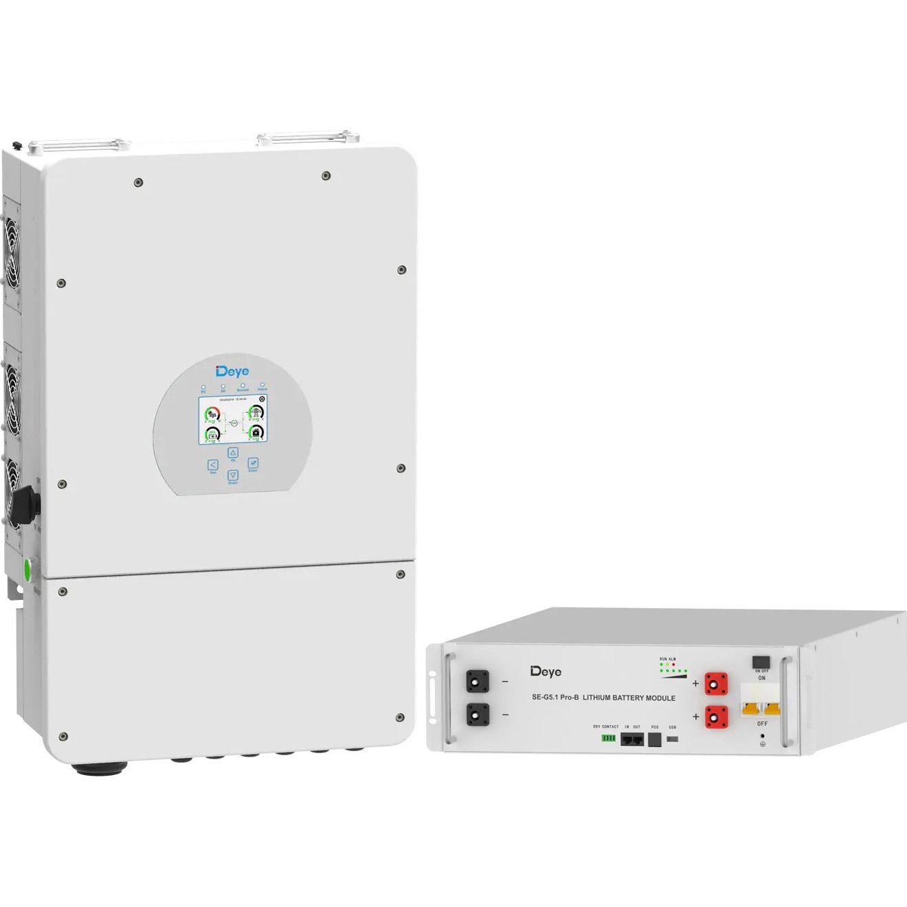

Система хранения энергии Deye SUN-10K-SG02LP1-EU-AM3 10kW + 1 АКБ SE-G5.1 Pro-B 5.12 kWh (51.2V/100Ah/5120Wh)