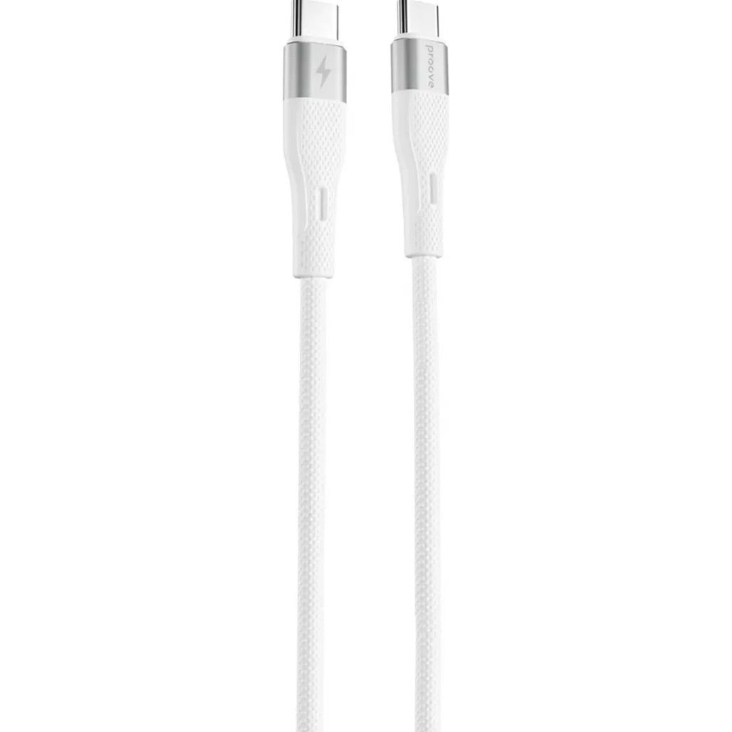 

Кабель Proove Light Silicone USB-C to USB-C 60W 1m White (CCLC60001102)