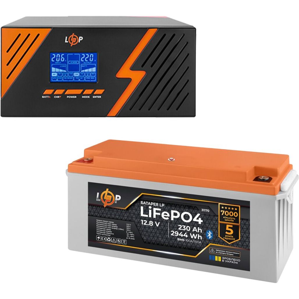 

Джерело безперебійного живлення (ДБЖ) LogicPower B1500 + АКБ LiFePO4 2944Wh Smart BT (40149)