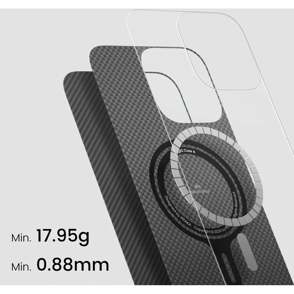 Чохол Pitaka Ultra-Slim Twill 600D для Apple iPhone 16 Pro Max Black/Grey (KI1601PMA)