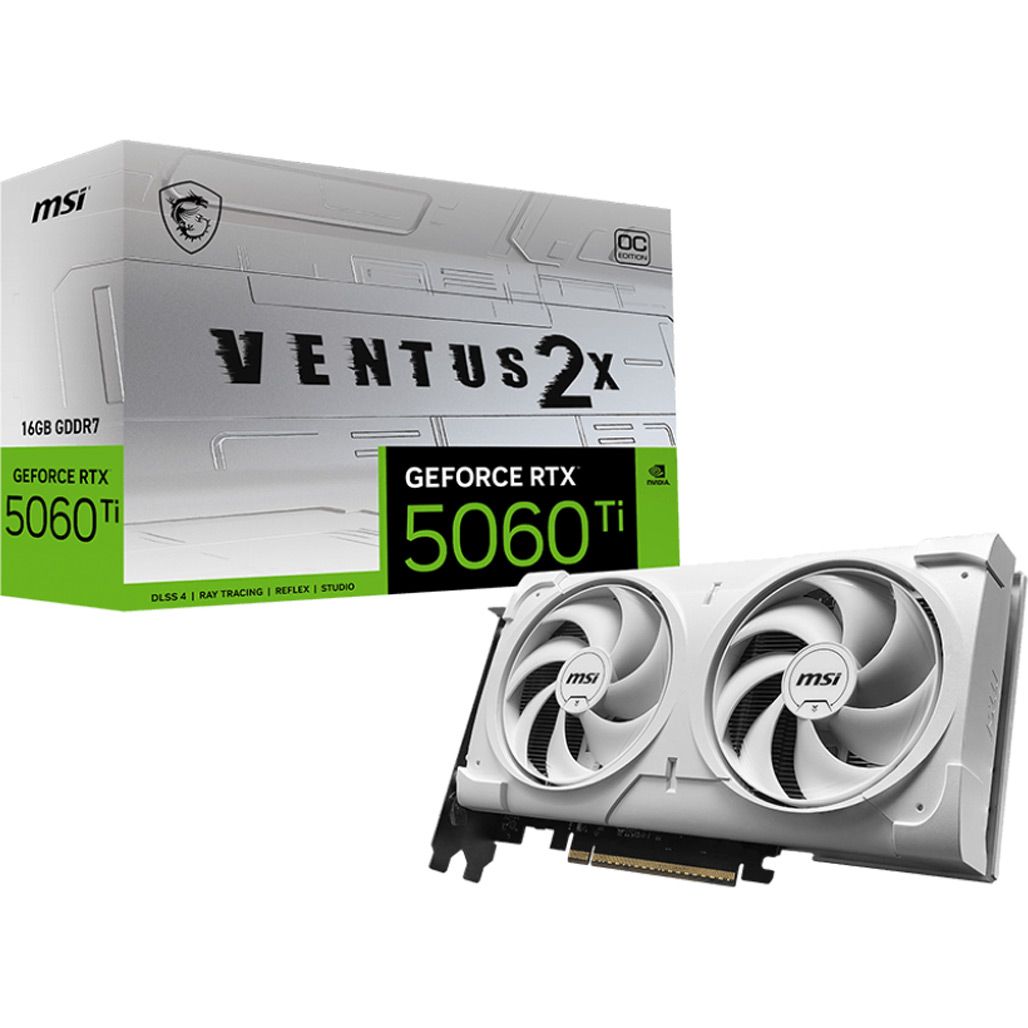 

Відеокарта MSI GeForce RTX 5060 Ti 16GB VENTUS 2X OC PLUS White (912-V535-002) UA