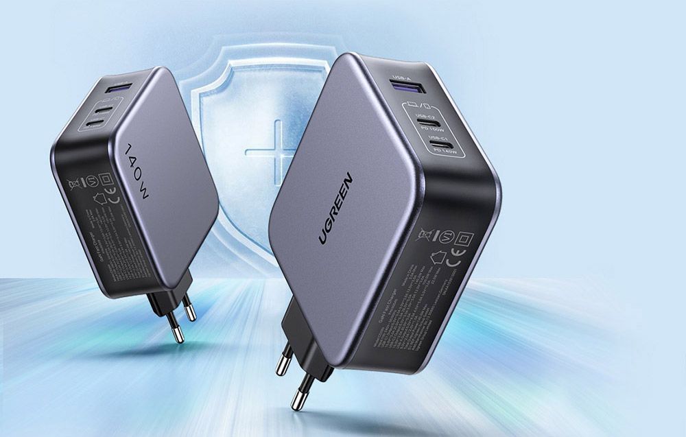 Мережевий зарядний пристрій Ugreen CD289 GaN Fast Charger 140W + Cable USB-C (15339)