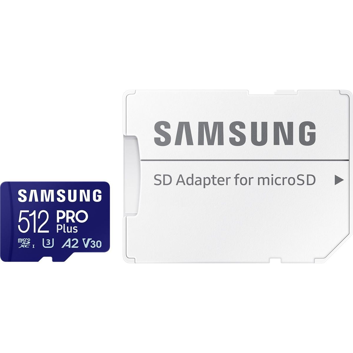 Карта пам`яті Samsung microSDXC 512GB Class 10 UHS-I U3 V30 A2 PRO Plus + SD Adapter (MB-MD512SA)