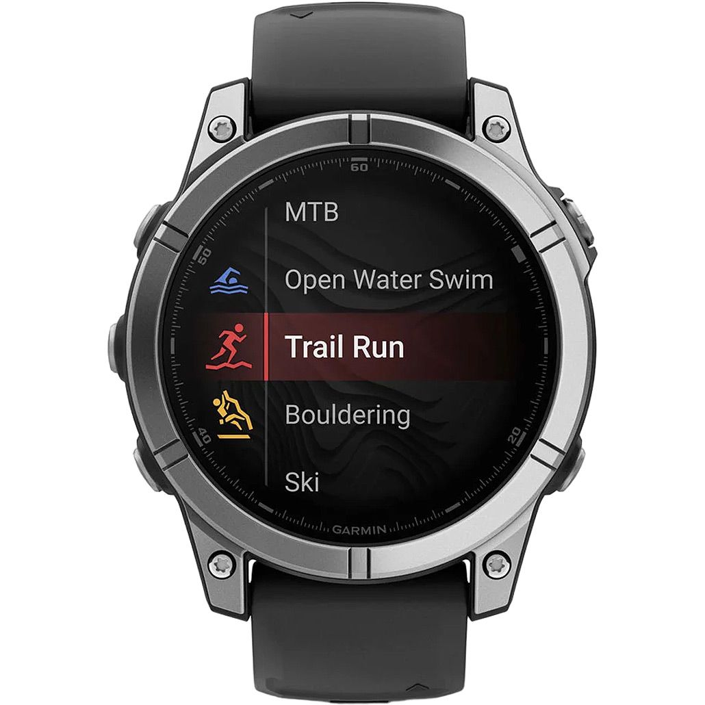Смарт-годинник Garmin Fenix E 47mm AMOLED Stainless Steel with Black Silicone Band (010-03025-02/00)