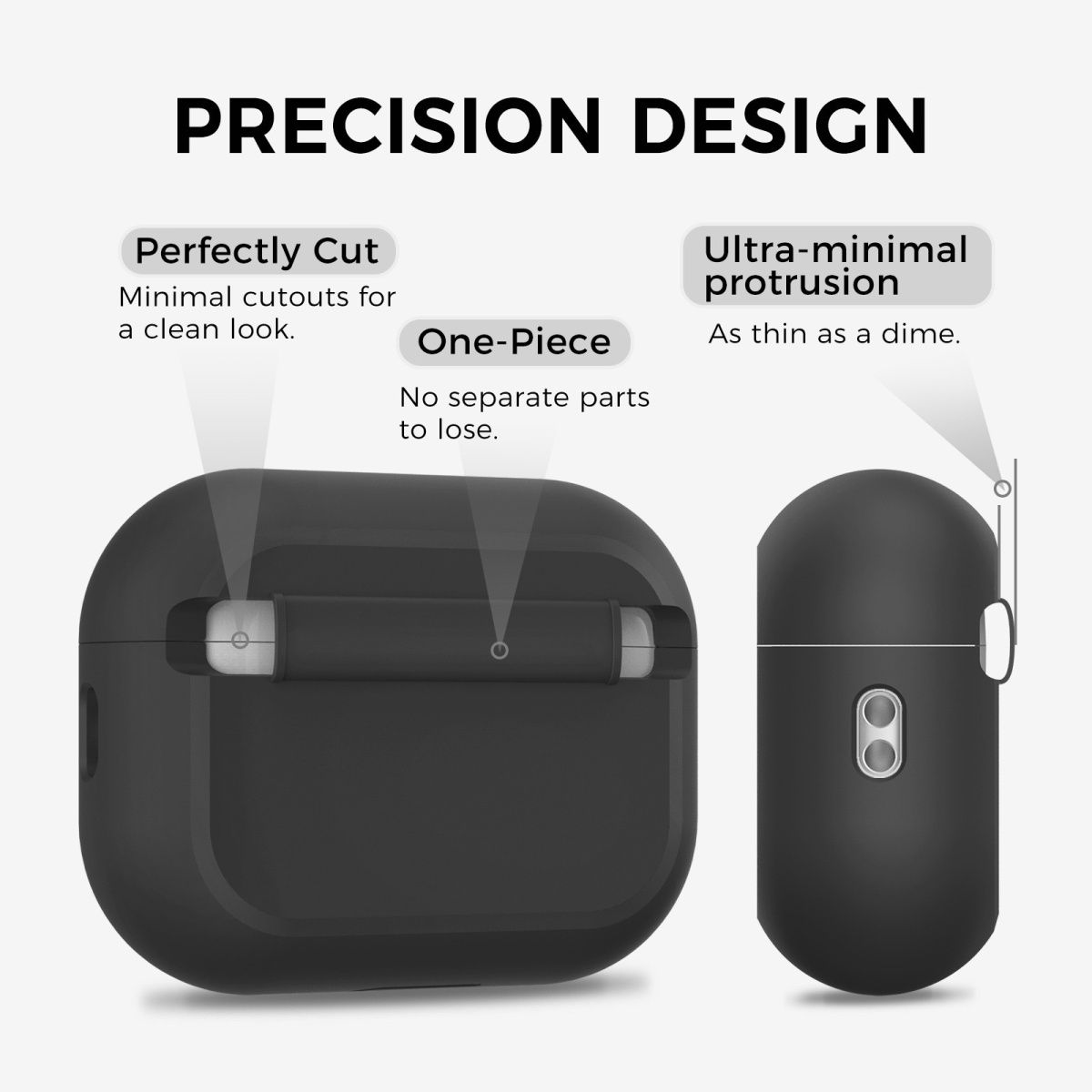 Чохол AhaStyle SoftGrip для Apple AirPods Pro 3 Black (CP-PT-JY24-BK) фото 3