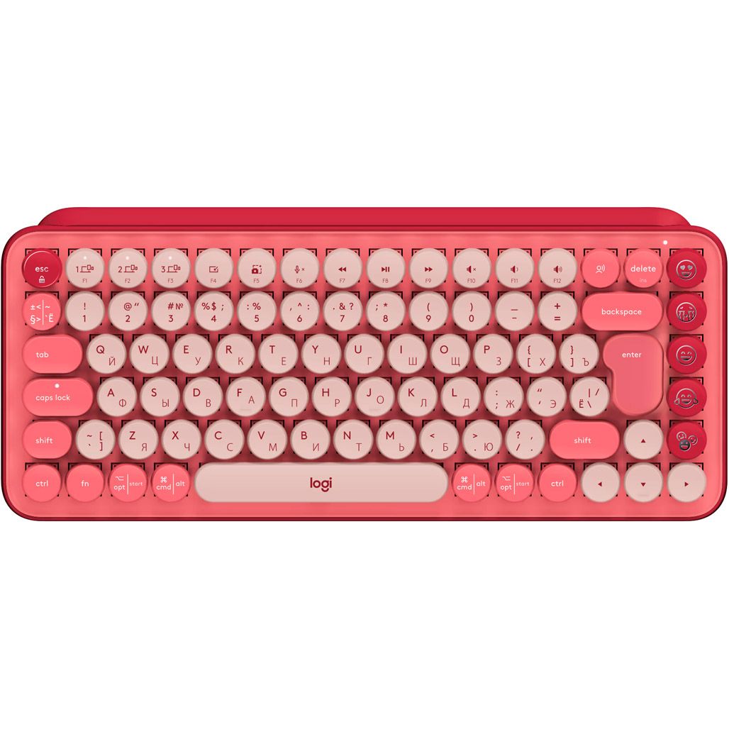 

Клавіатура Logitech POP Keys Wireless Mechanical Keyboard UA Rose (920-010737)
