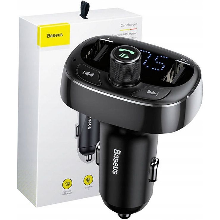 FM-трансмітер Baseus FM Launcher S-09 2.4A 2хUSB-A Black (CCMT000301)