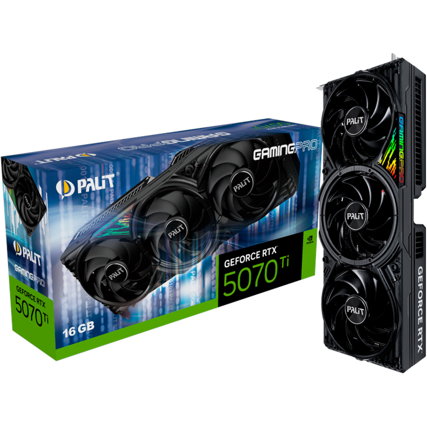 

Відеокартa Palit GeForce RTX 5070 Ti GamingPro (NE7507T019T2-GB2031A) EU