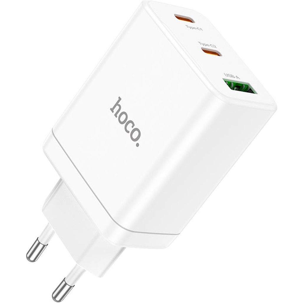 

Мережевий зарядний пристрій Hoco N33 USB-A / 2 х USB-C 35W White