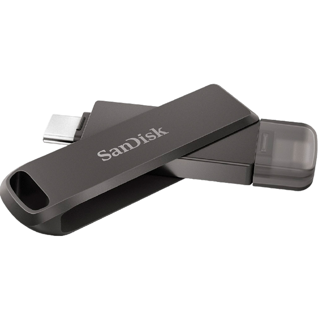 

USB флеш-накопитель SanDisk iXpand Luxe 64GB Lightning + USB-C Black (SDIX70N-064G-GN6NN)