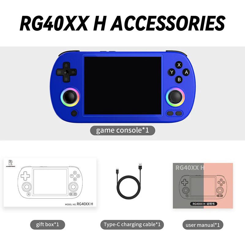 Ретро ігрова приставка Anbernic RG40XX H 64GB Blue