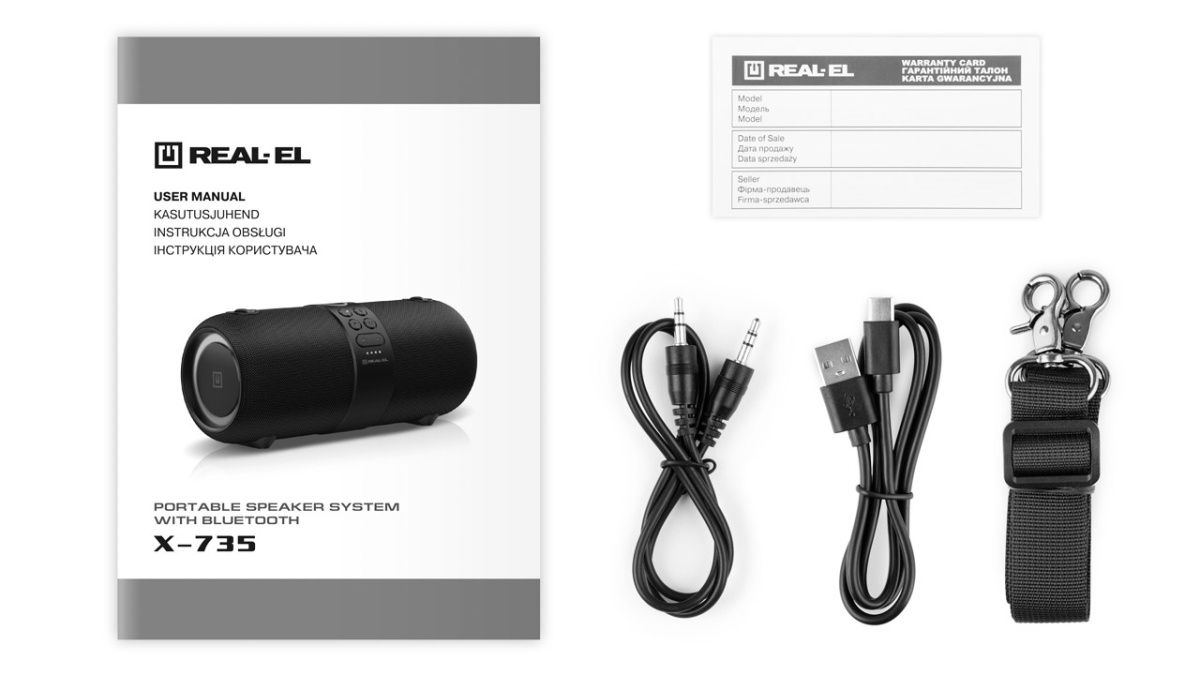 Портативная акустика REAL-EL X-735 Black [82786] 