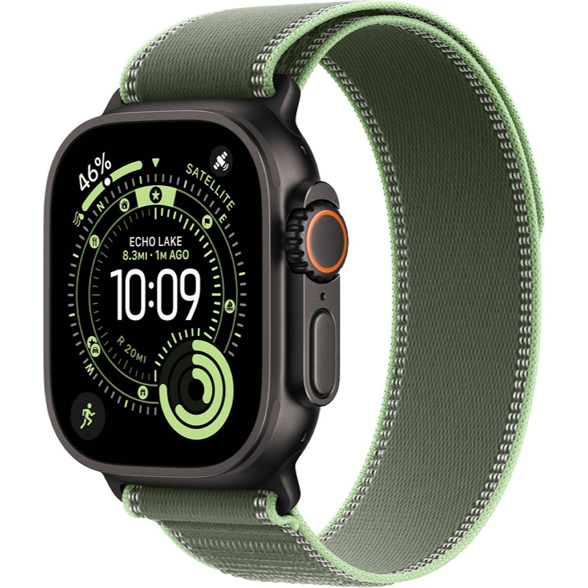 

Смарт-часы Apple Watch Ultra 3 49mm Black Titanium Case with Green/Neon Trail Loop M/L (MF254+MG9P4)