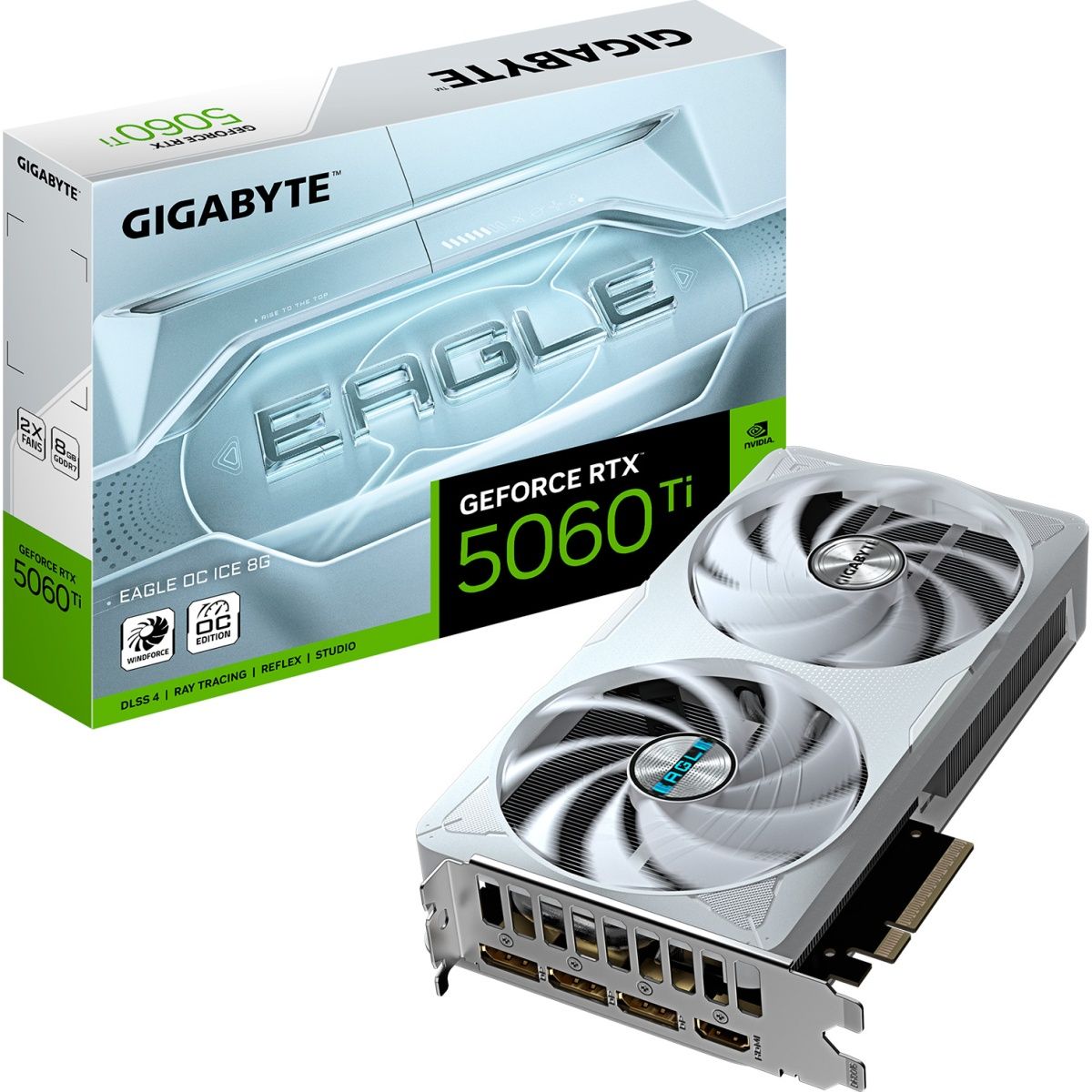 

Відеокарта Gigabyte GeForce RTX 5060 Ti Eagle OC Ice 8G (GV-N506TEAGLEOC ICE-8GD) EU