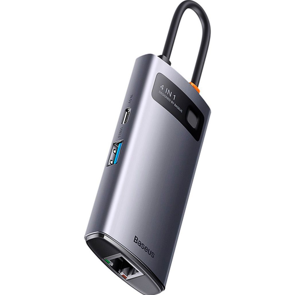 USB-хаб Baseus Metal Gleam Series 4-in-1 Gray (WKWG070113)