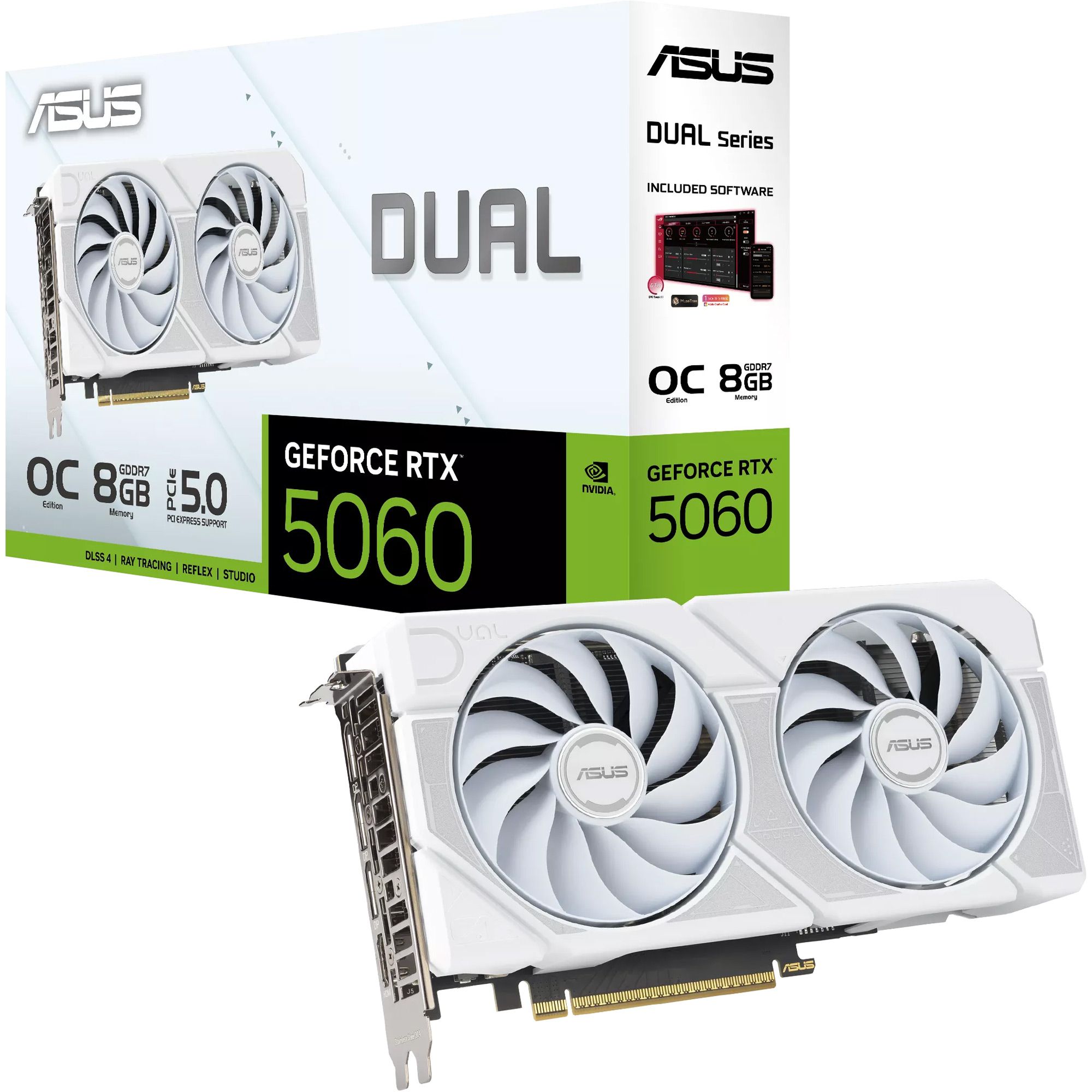 

Видеокарта Asus Dual GeForce RTX 5060 8GB OC Edition White (DUAL-RTX5060-O8G-WHITE) UA