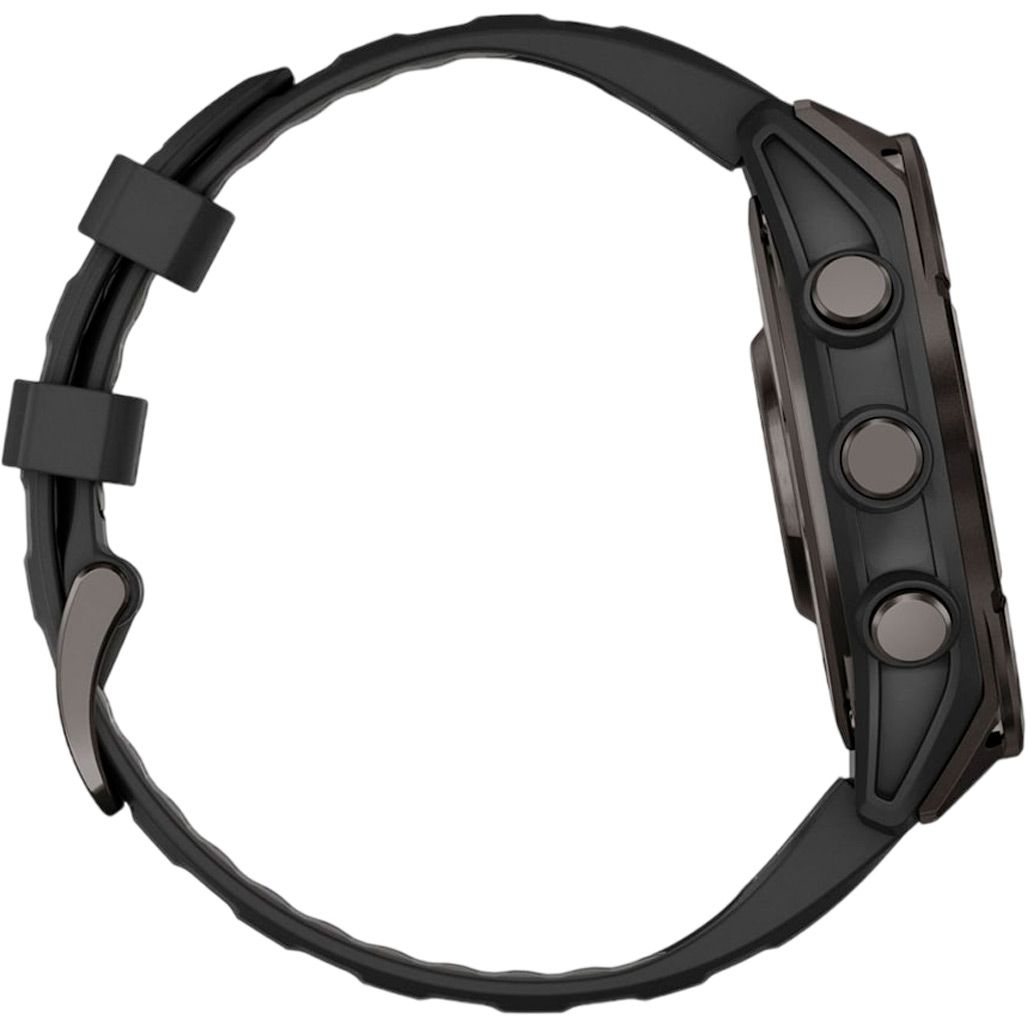 Смарт-годинник Garmin Fenix 8 AMOLED Sapphire 47mm Carbon Gray DLC Titanium with Black/Pebble Gray Silicone Band (010-02904-20) 