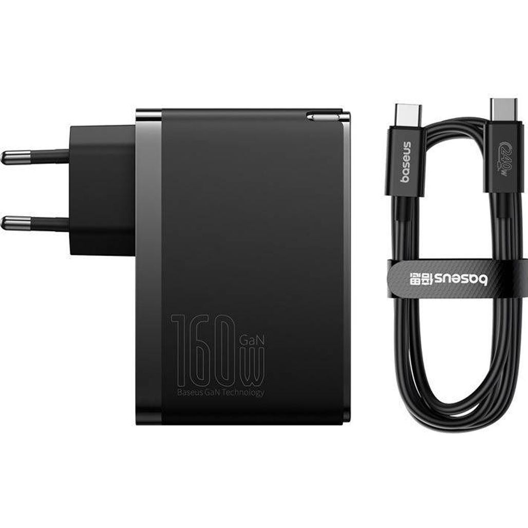 

Сетевое зарядное устройство Baseus GaN5 Pro Fast Charger 160W + Cable USB-C to USB-C Black (P10110825113-00)