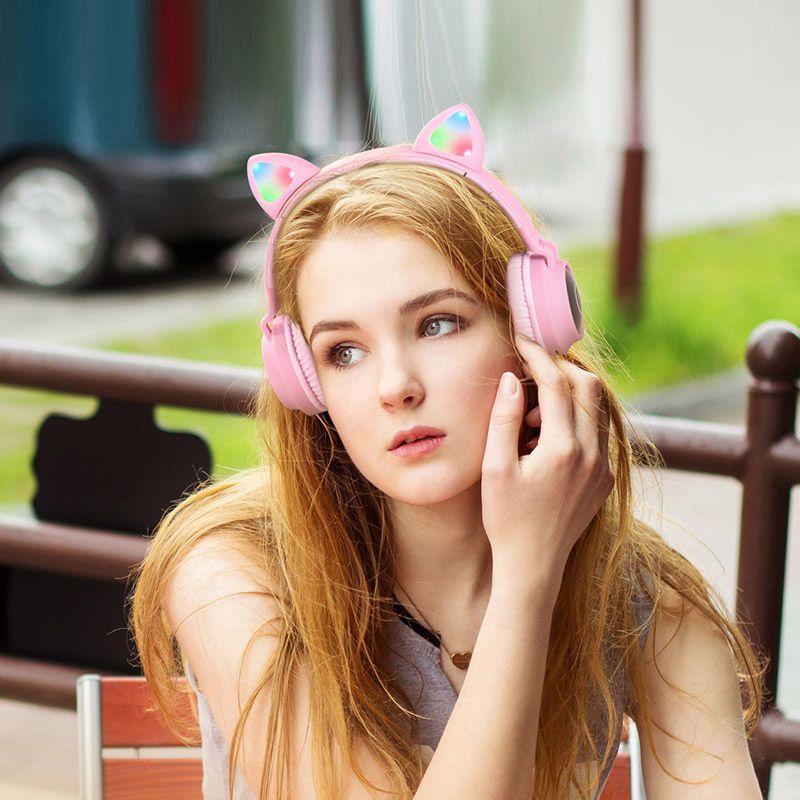 Навушники Hoco W27 Cat Ear Stereo Bluetooth Headphones Pink (718464)