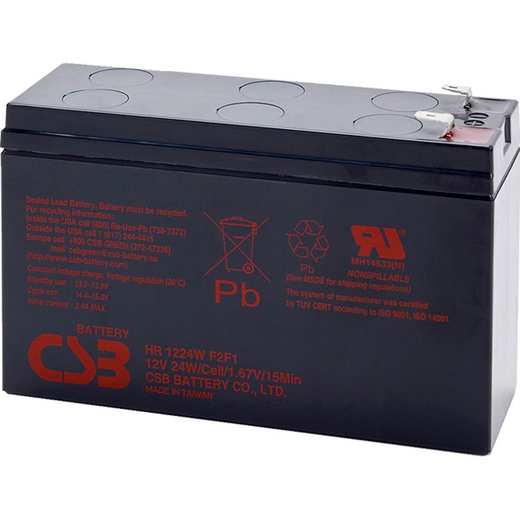 

Аккумулятор CSB AGM 12V (12V/6.5Ah/78Wh) (HR1224W)