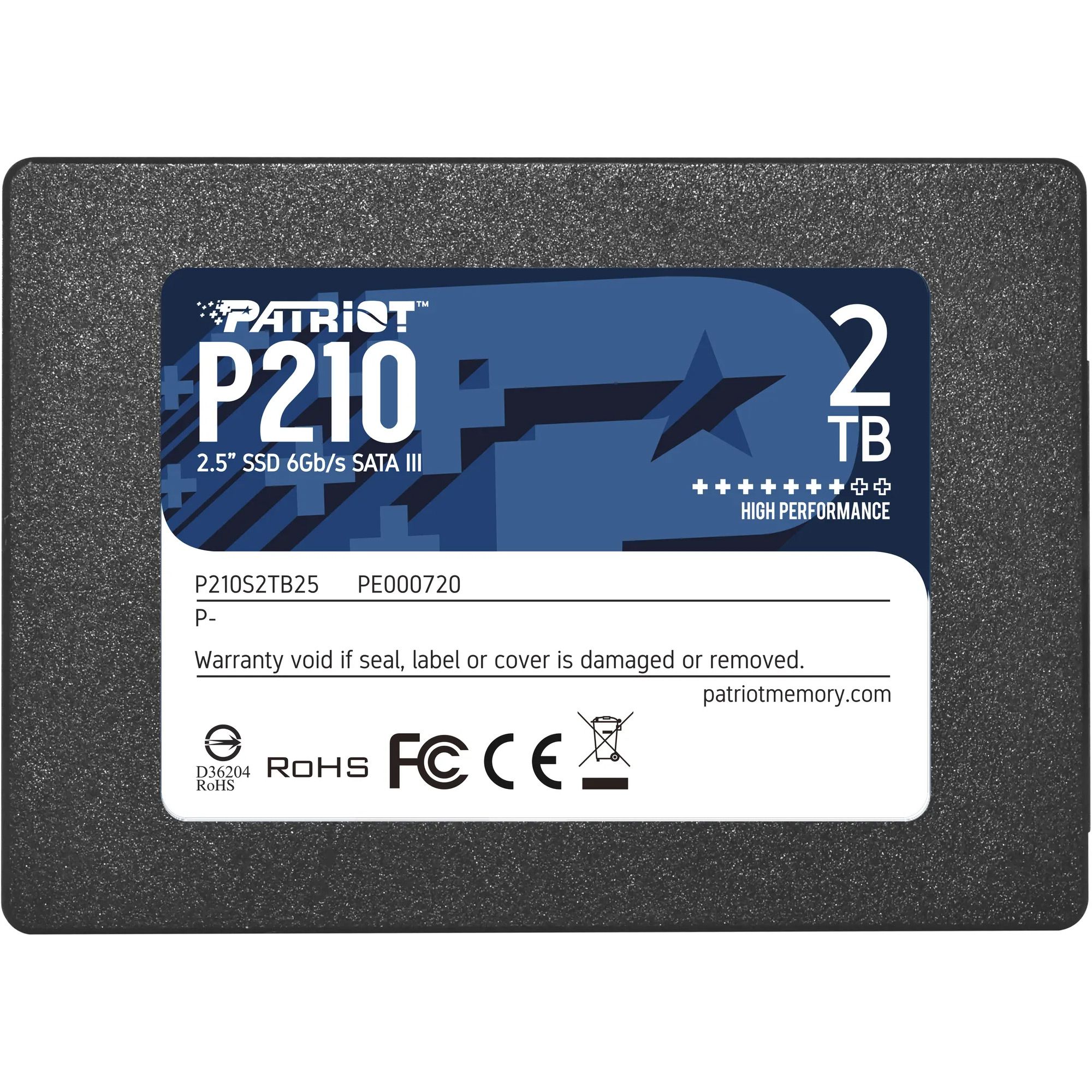 

SSD накопитель Patriot P210 2TB (P210S2TB25)