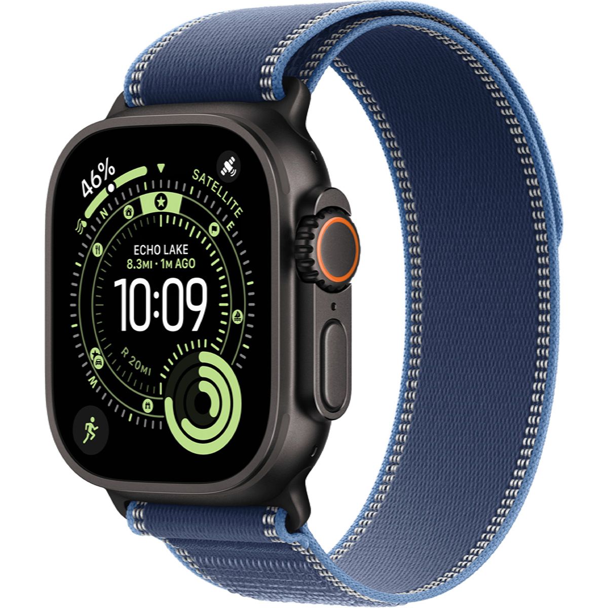 

Смарт-годинник Apple Watch Ultra 3 49mm Black Titanium Case with Blue/Bright Blue Trail Loop S/M (MF254+MG9Q4)