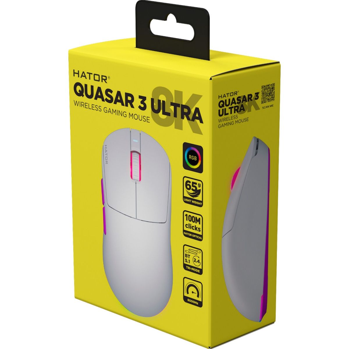 Миша Hator Quasar 3 Ultra 8K Wireless White/Violet (HTM771) 