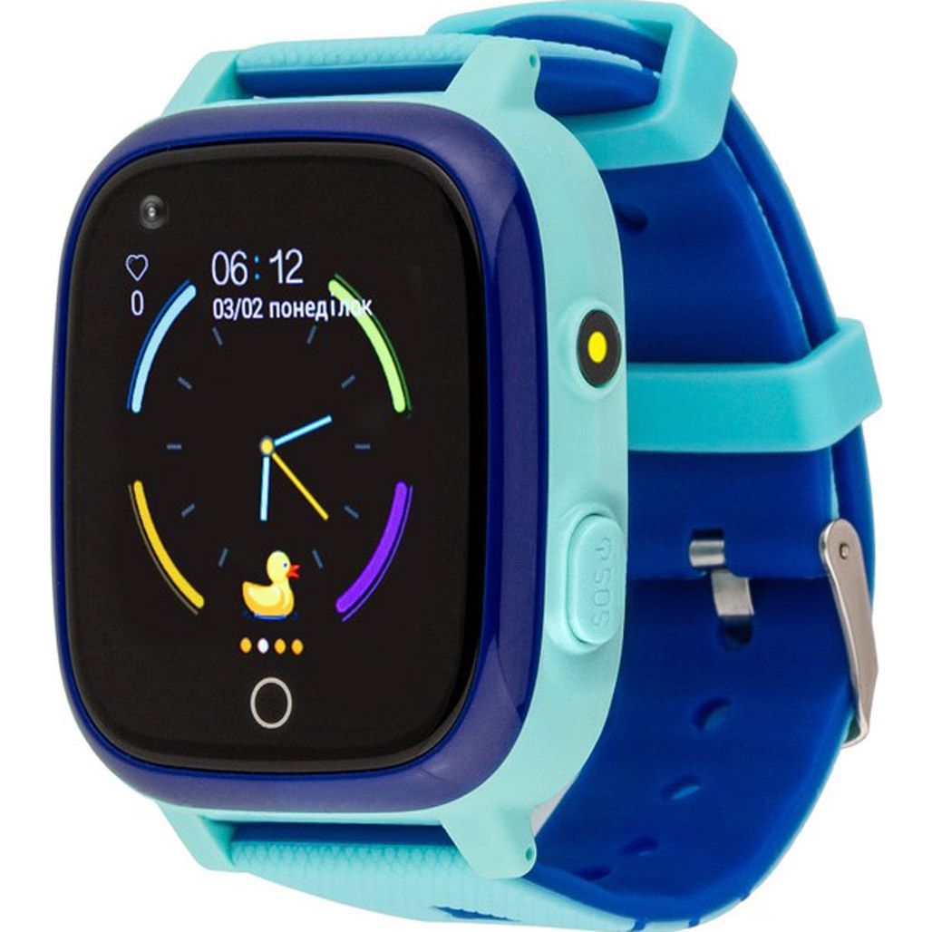 

Детские водонепроницаемые смарт-часы AmiGo GO005 4G WIFI Thermometer Blue