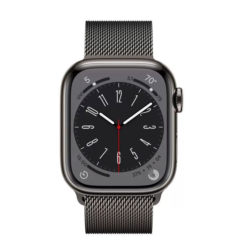 Смарт-годинник Apple Watch Series 8 GPS+ LTE 45mm Graphite Stainless Steel with Graphite Milanese Loop (MNKW3/MNKX3) 