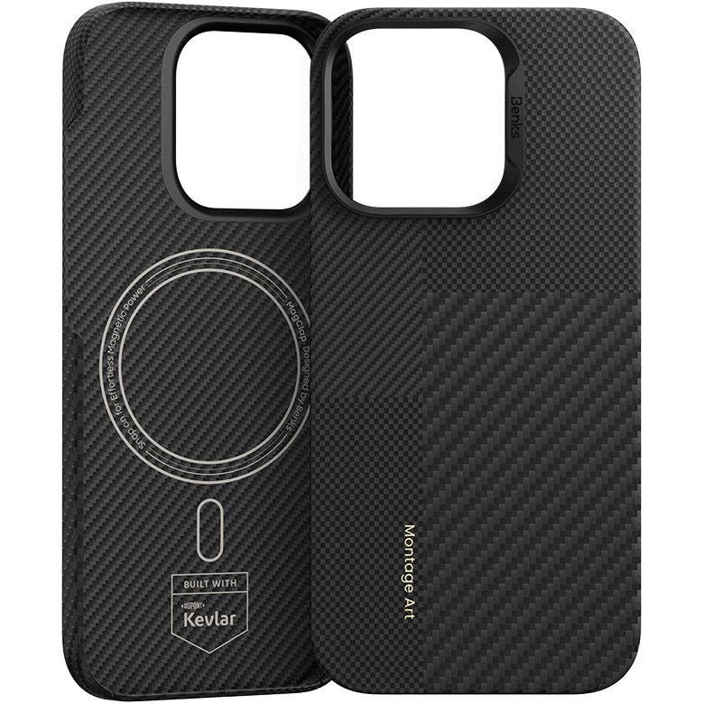 Чохол Benks Montage ArmorAir Kevlar Case 600D/1500D MagSafe для Apple iPhone 16 Pro Max Black (6948005905040)
