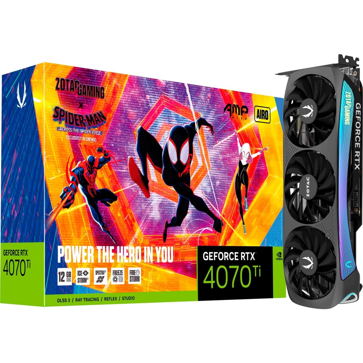 

Відеокарта Zotac Gaming GeForce RTX 4070 Ti AMP AIRO SPIDER-MAN: Across the Spider-Verse Bundle (ZT-D40710F-10SMP) EU