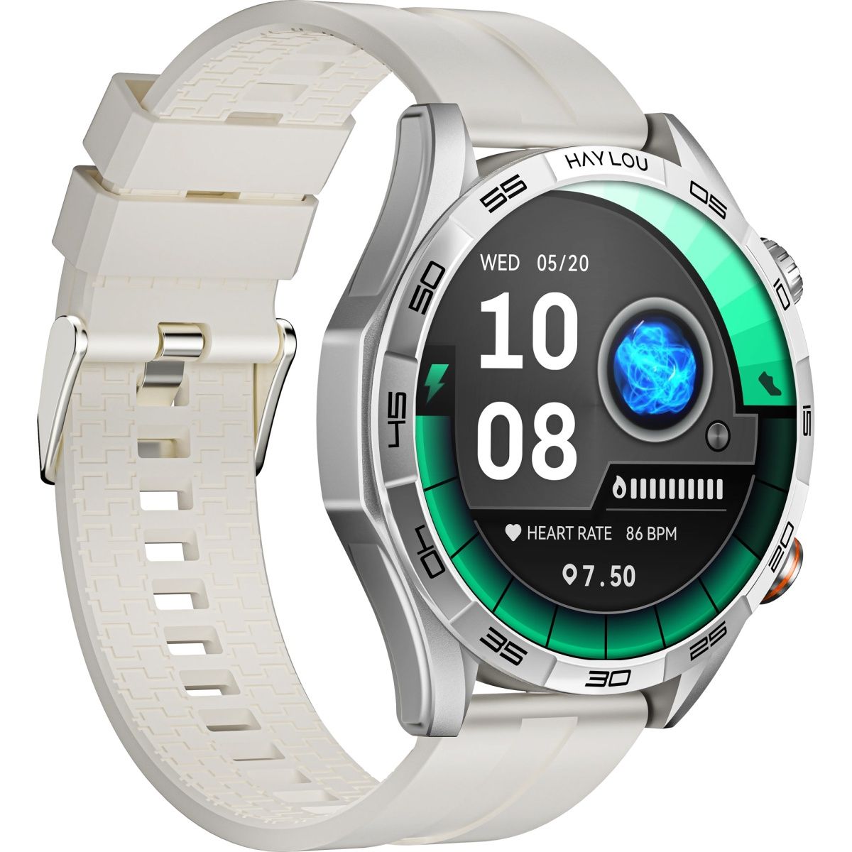 Смарт-годинник Haylou Solar 5 (LS20) Silicone strap Silver